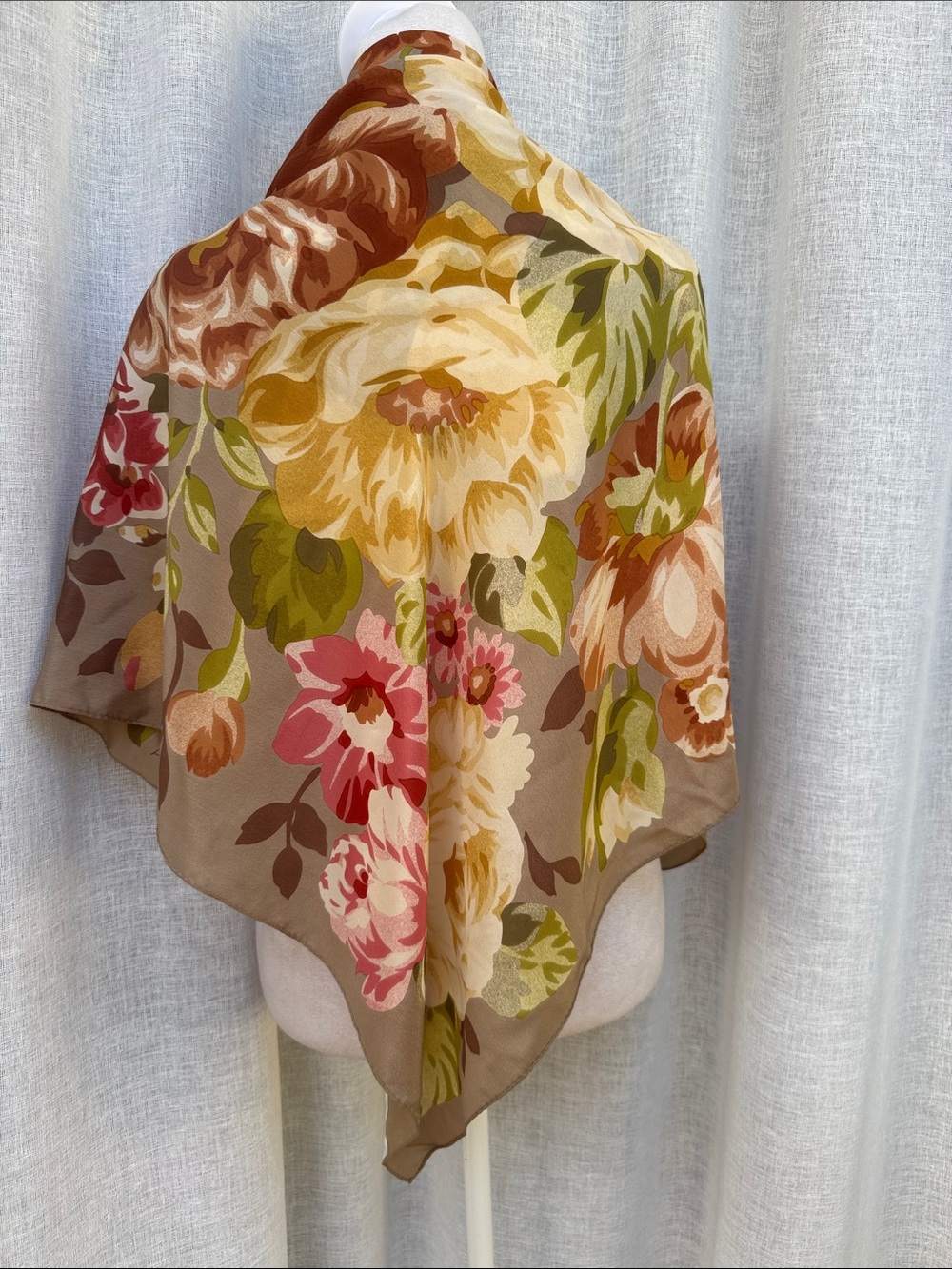 Adrienne Vittadini multi-colored floral square silk scarf